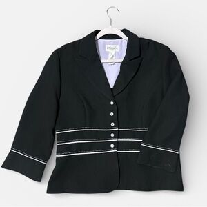 🐣Studio Black Women's Blazer with White Accents